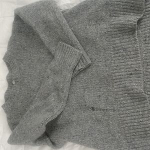 Margaret O'Leary Distressed Gray Wool sweater